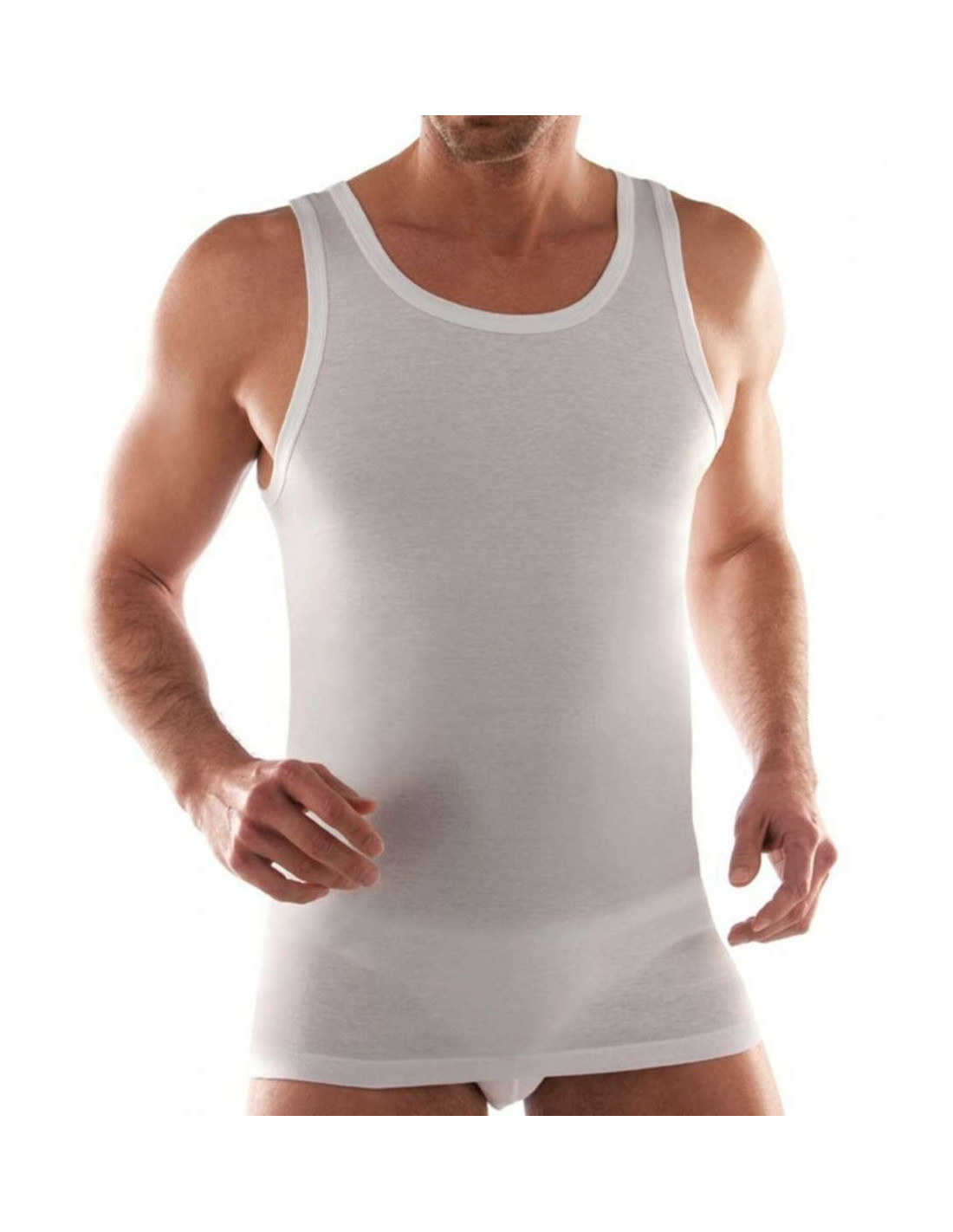 Men's cotton vest Liabel 3828-1223 - Men's cotton vest with wide  shoulder.Composition: 100% cotton Sizes:4=M5=L6=XL7=XXL - Cotton Liabel -  Liabel Uomo - Bizzarre Intimo