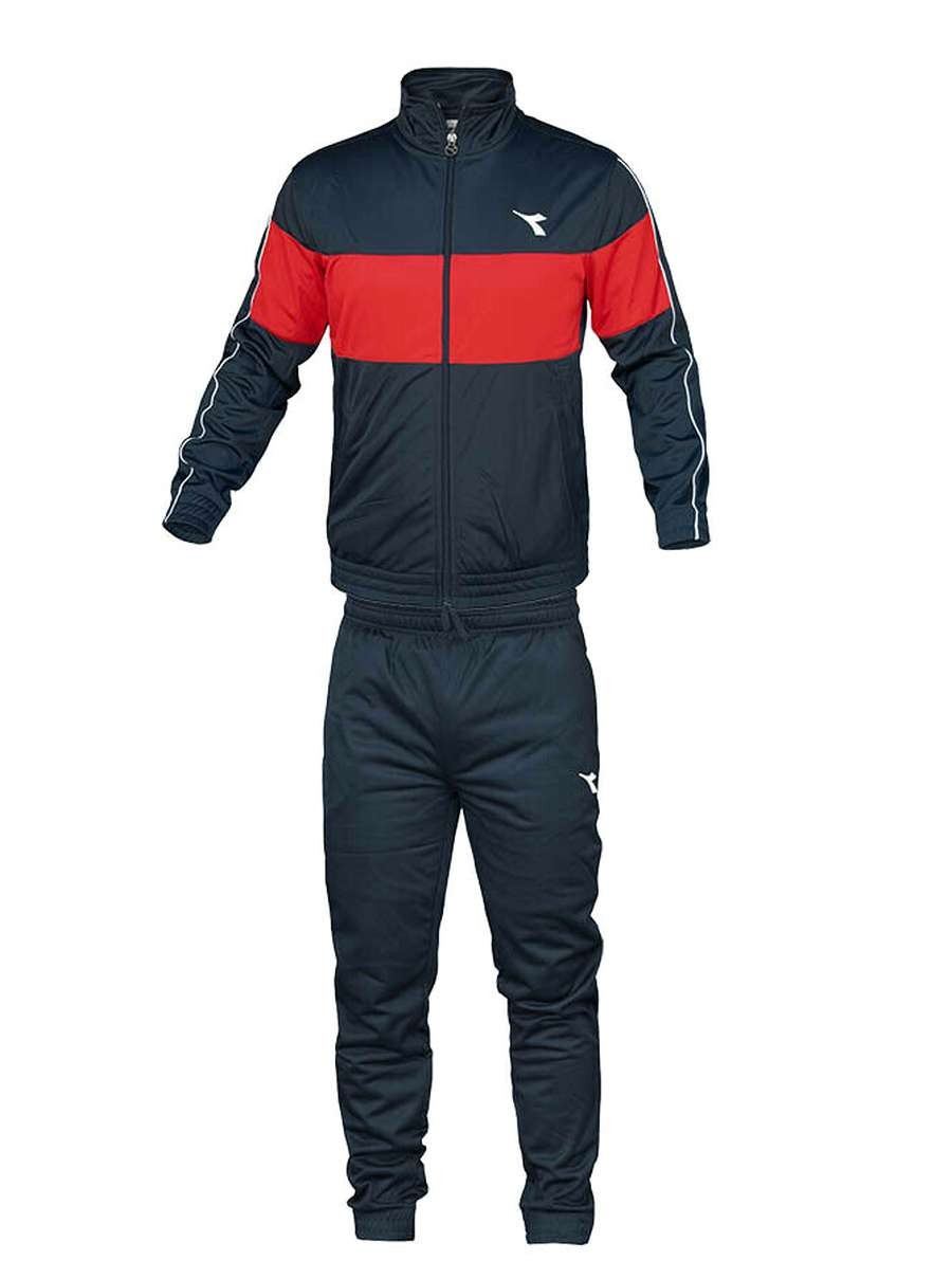 Men's triacetate tracksuit Diadora 173610 - Man tracksuit in TRIACETATE  (spring model) with printed logo, open jacket with zip, side pockets and  trousers with elastic waist and side pockets.Composition: 100%  polyesterSizes: M-L-XL-XXL -