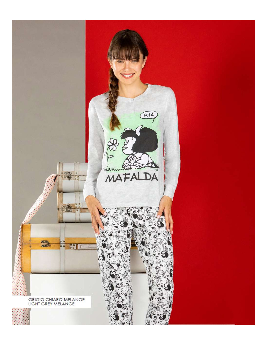 Pigiama donna in jersey di cotone Mafalda MFD6335
