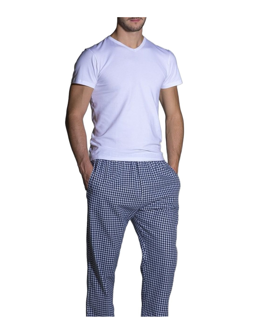 Pantalone pigiama uomo in tessuto camicia Olimpia 506